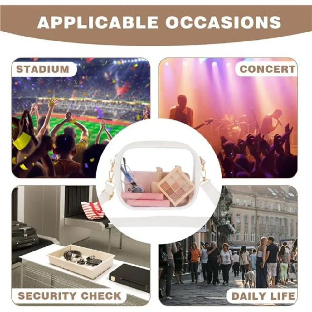 Clear Bag Stadium Approved, Clear Crossbody Bag for Stadium Events & Concert